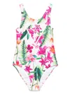 Guess Logo-print Swimsuit In Neutrals