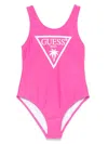 Guess Logo-print Swimsuit In Pink