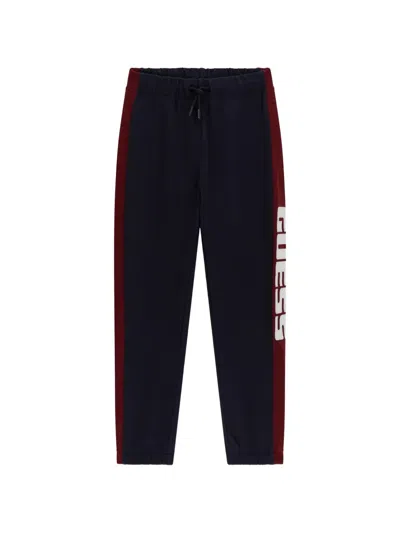 Guess Kids' Logo-print Track Pants In Blue