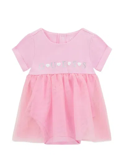 Guess Baby Girls Short-sleeve Dress In Pink