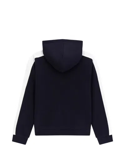 Guess Kids' Logo-print Zip-up Hoodie In Blue