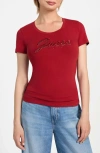 Guess Logo Script T-shirt In Red