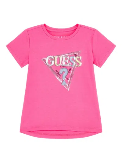 Guess Babies' Logo T-shirt In 粉色