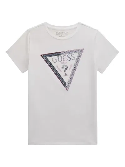 Guess Kids' Logo T-shirt In Weiss