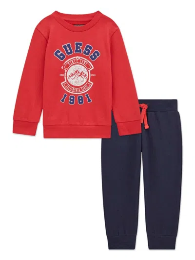 Guess Kids' Logo Tracksuit In Red