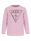 Guess Logo-triangle Sweatshirt In Pink