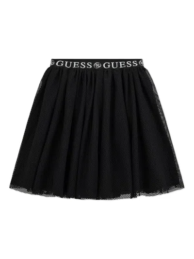Guess Kids' Logo-waistband Skirt In Black