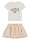 Guess Logo-waistband Skirt In White