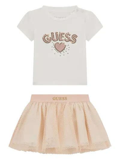 Guess Babies' Logo-waistband Skirt In White