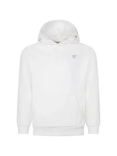 Guess Kids' Logo-detail Hoodie In White