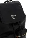 Guess Logo-embossed Polyurethane Backpack In Black