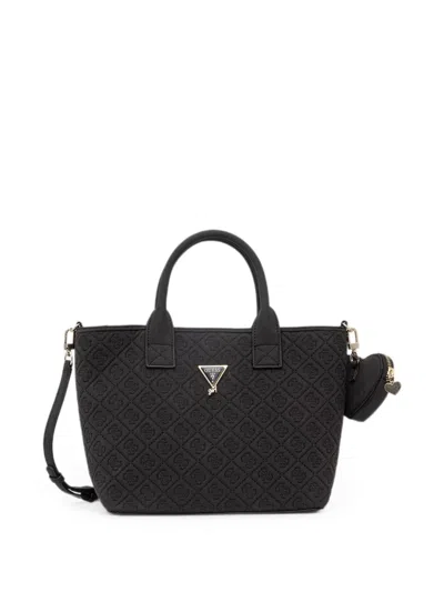 Guess Kids' Logo-embossed Quilted Tote Bag In Black