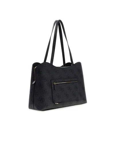 Guess Logo-jacquard Tote Bag In Black