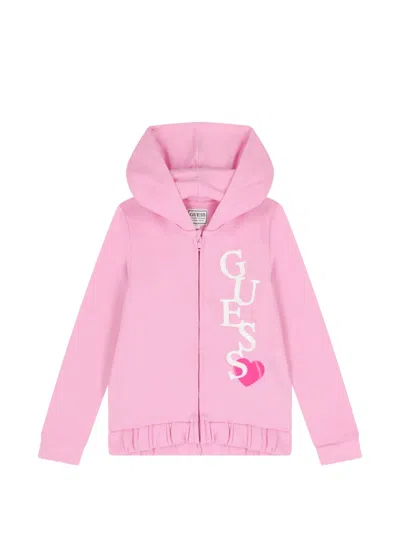 Guess Kids' Logo-print Hoodie In Pink
