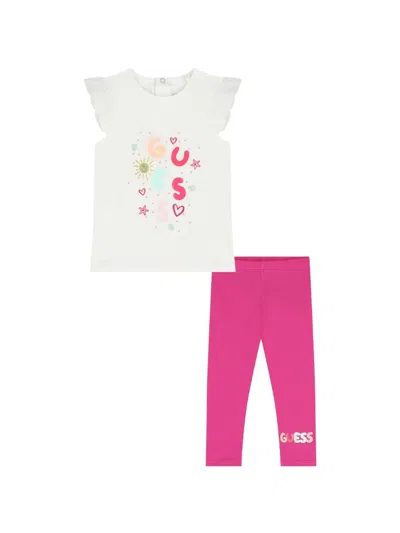 Guess Babies' Logo-print Leggings Set In Multi
