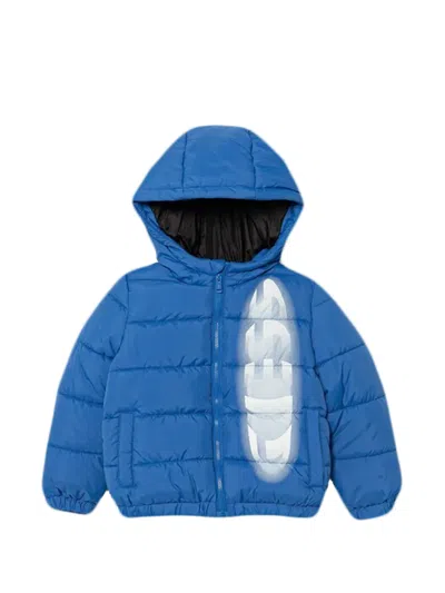 Guess Kids' Logo-print Padded Jacket In Blue