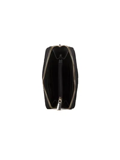 Guess Logo-print Polyurethane Wallet In Black