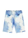 Guess 로고 프린트 쇼츠 In Blue