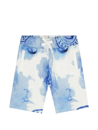 Guess Kids' 로고 프린트 쇼츠 In Blue