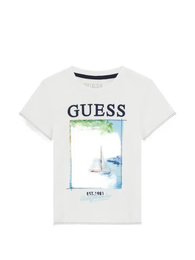 Guess Babies' Logo-print T-shirt In White