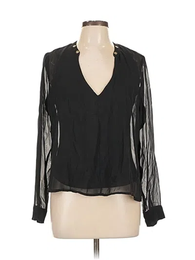 Pre-owned Guess Long Sleeve Blouse In Black