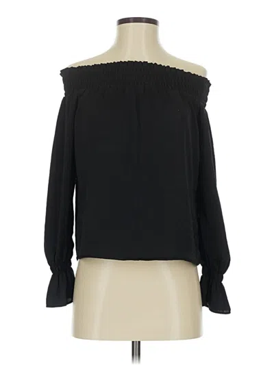 Pre-owned Guess Long Sleeve Blouse In Black