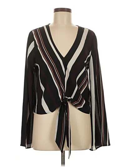 Pre-owned Guess Long Sleeve Blouse In Black