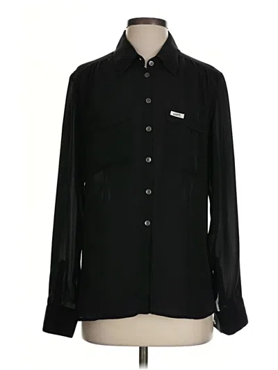 Pre-owned Guess Long Sleeve Blouse In Black