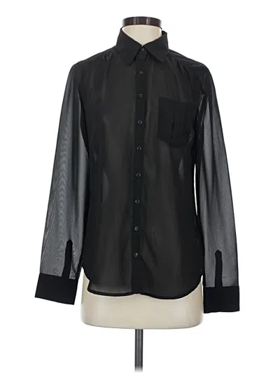 Pre-owned Guess Long Sleeve Blouse In Black