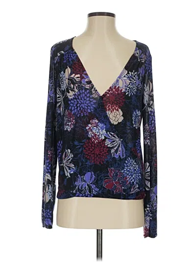Pre-owned Guess Long Sleeve Blouse In Blue