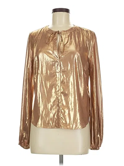 Pre-owned Guess Long Sleeve Blouse In Gold