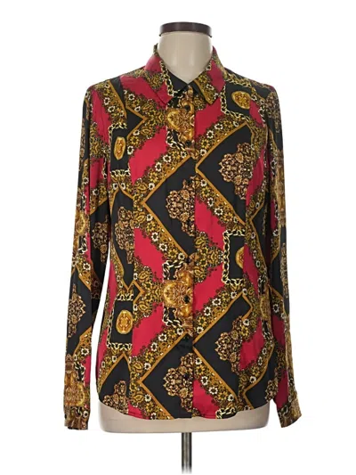 Pre-owned Guess Long Sleeve Blouse In Gold