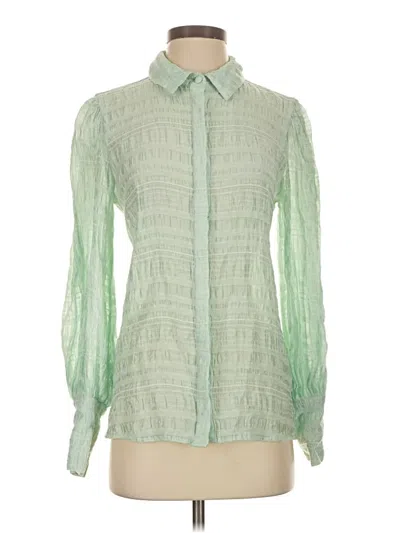 Pre-owned Guess Long Sleeve Blouse In Green