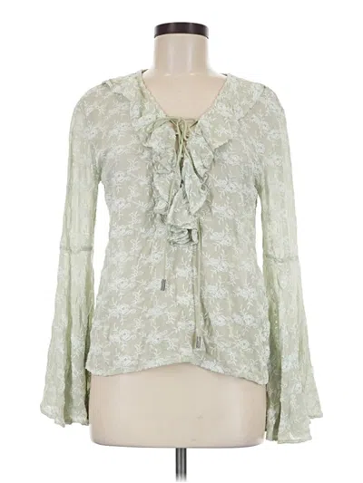 Pre-owned Guess Long Sleeve Blouse In Green
