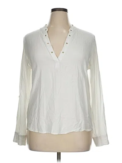 Pre-owned Guess Long Sleeve Blouse In Ivory