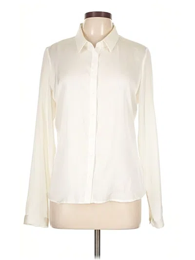 Pre-owned Guess Long Sleeve Blouse In Ivory