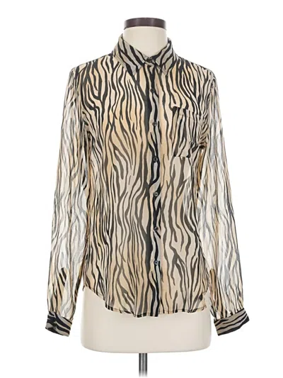 Pre-owned Guess Long Sleeve Blouse In Ivory