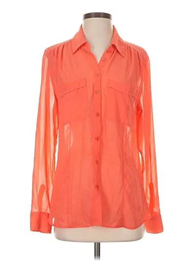 Pre-owned Guess Long Sleeve Blouse In Orange