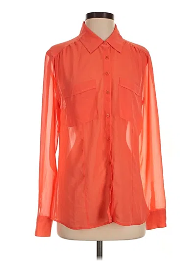Pre-owned Guess Long Sleeve Blouse In Orange