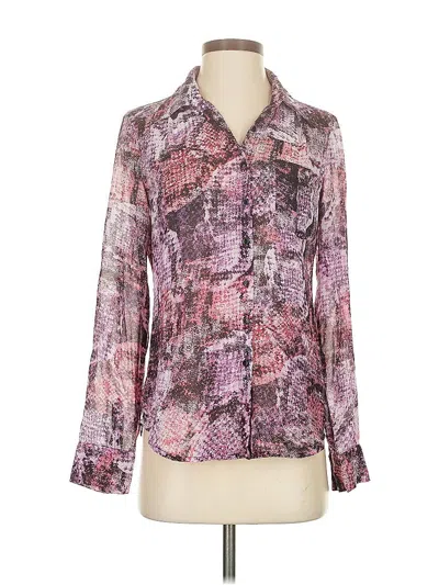 Pre-owned Guess Long Sleeve Blouse In Pink