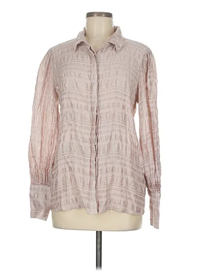 Pre-owned Guess Long Sleeve Blouse In Pink