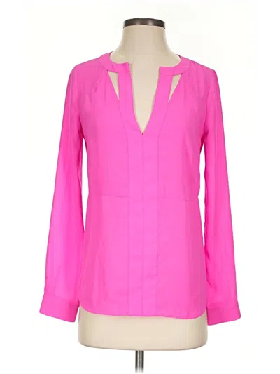 Pre-owned Guess Long Sleeve Blouse In Pink