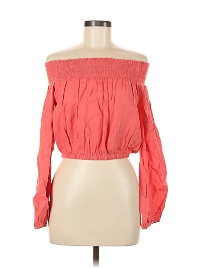 Pre-owned Guess Long Sleeve Blouse In Red