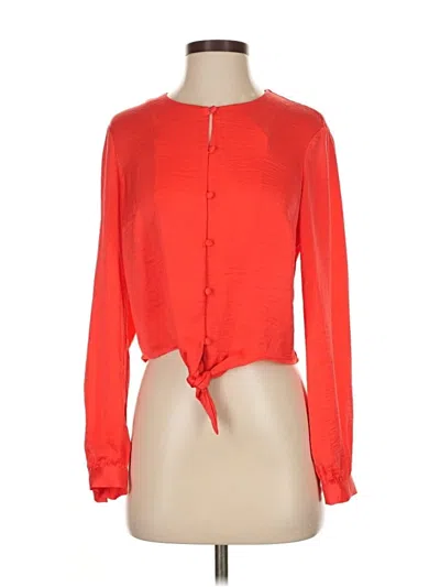Pre-owned Guess Long Sleeve Blouse In Red