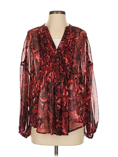 Pre-owned Guess Long Sleeve Blouse In Red