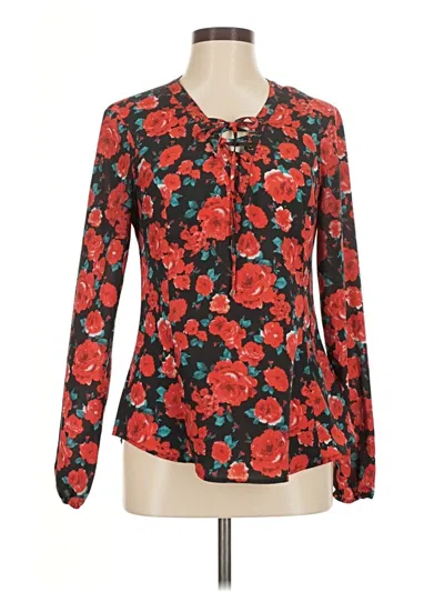 Pre-owned Guess Long Sleeve Blouse In Red