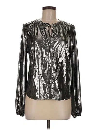 Pre-owned Guess Long Sleeve Blouse In Silver