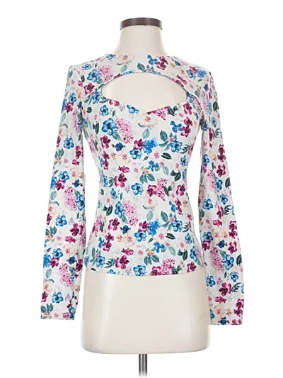 Pre-owned Guess Long Sleeve Blouse In White