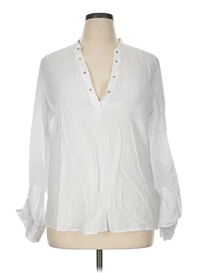 Pre-owned Guess Long Sleeve Blouse In White