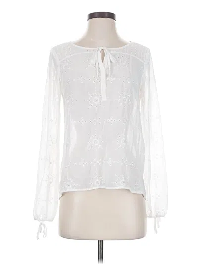 Pre-owned Guess Long Sleeve Blouse In White
